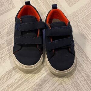 Gap Little Boys Navy & Orange Double Velcro Sneakers